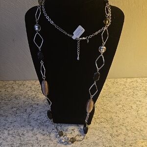 Lia Sophia Elegant Silver and Black Necklace